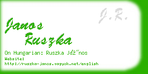 janos ruszka business card